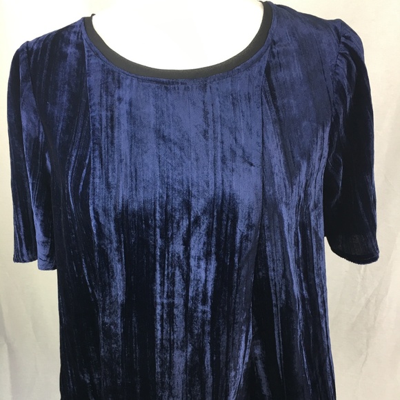 Anthropologie Tops - NWT Maeve velvet blue blouse from Anthropologie